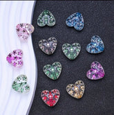 Clear Heart with Embedded Metalic Colored Stars Mix-I24